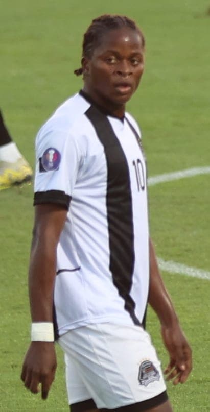 Archive, 23 November 2024: Merveille Kanjinga in TP Mazembe kit during the CAF Women's Champions League final against FAR Rabat.